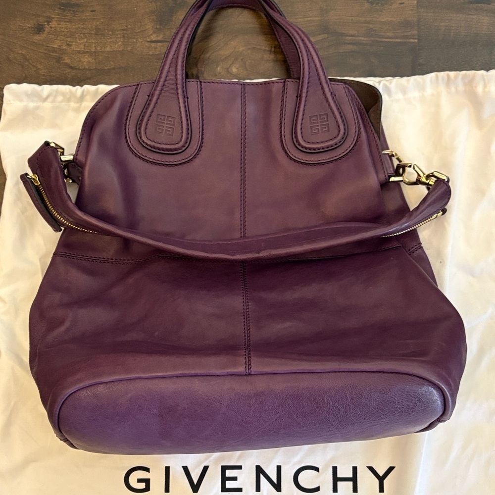 Givenchy Plum Leather Tote with Detachable Strap